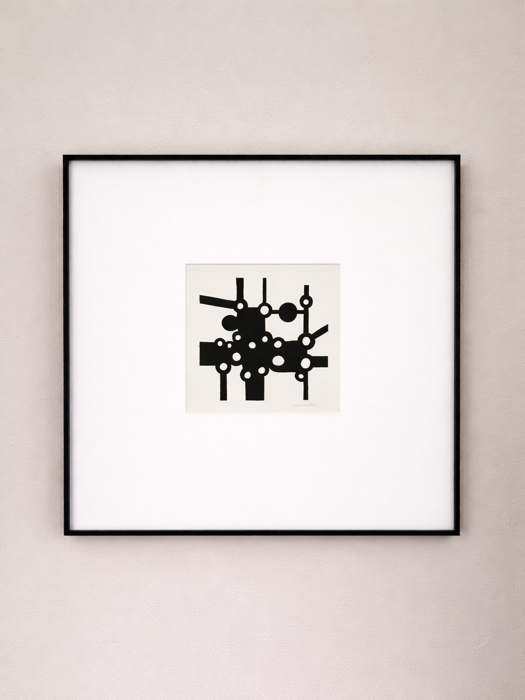 Cuadro para salon o pasillo en blanco y negro pintado a mano, arte original