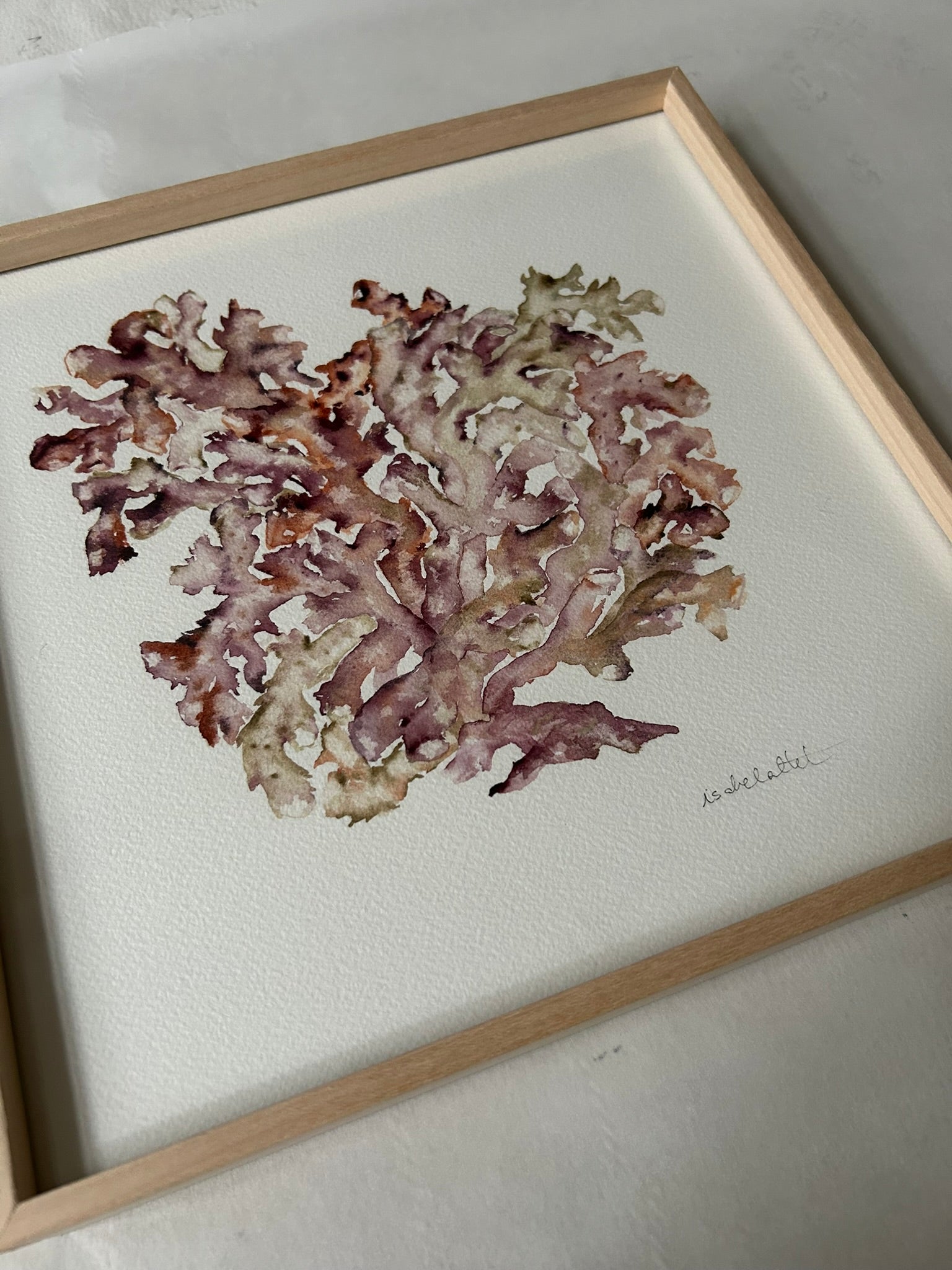 Cuadro coral marino pintado a mano para apartamento de playa, pensado para decorar salones, comedores, estanterías, dormitorios o baños