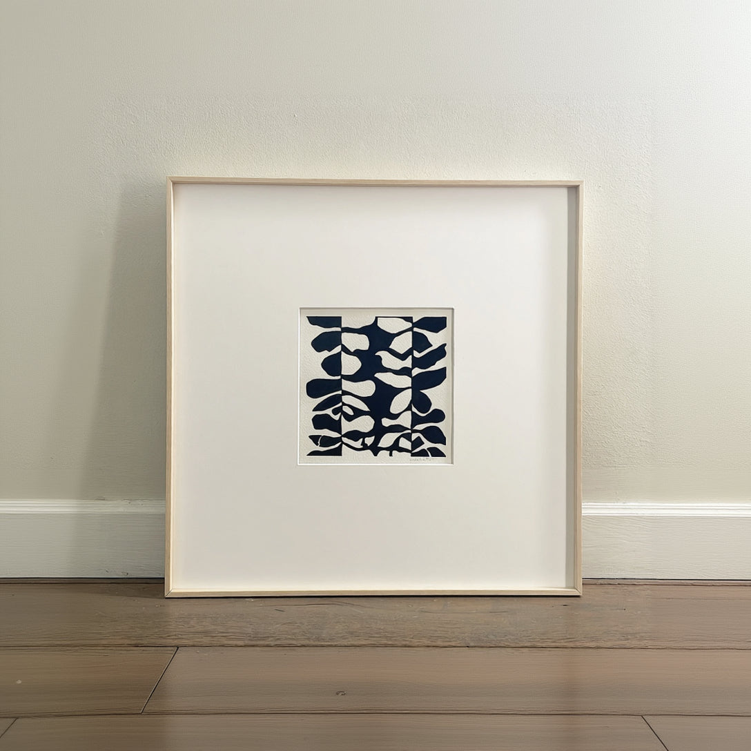 Obra original para salón minimalista en blanco y negro