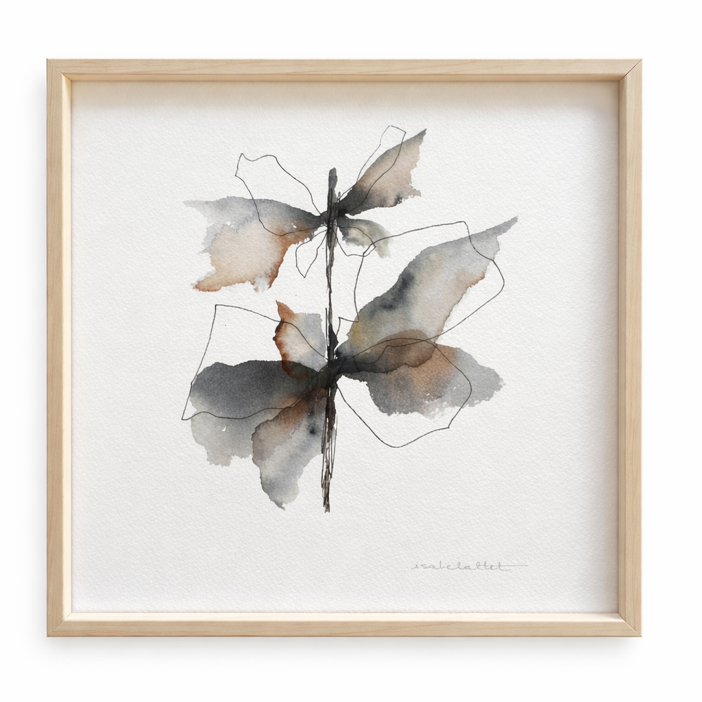 Cuadro abstracto decorativo pintado a mano para estantería o rincones pequeños