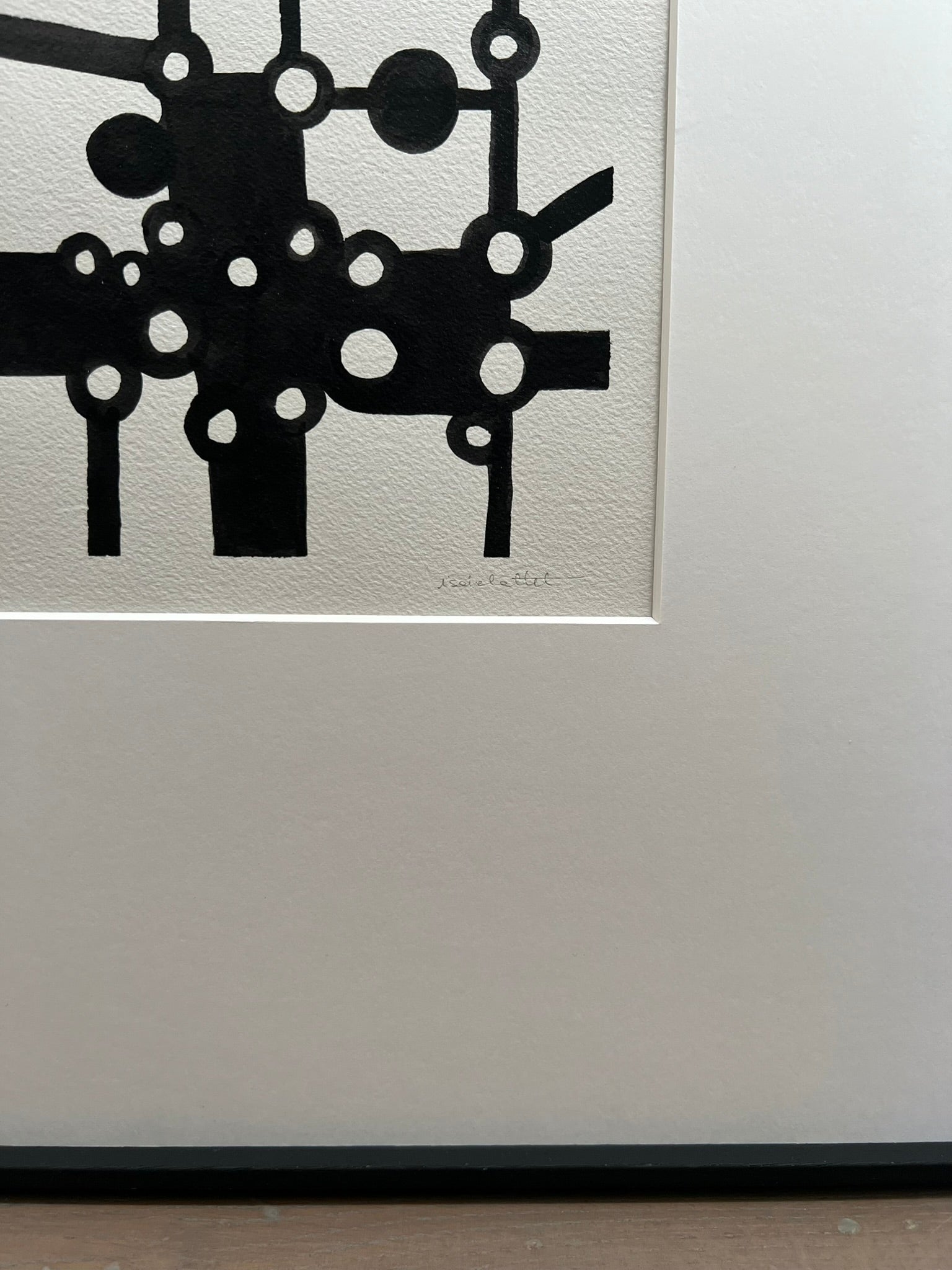 Detalle y textura papel pintura original en blanco y negro