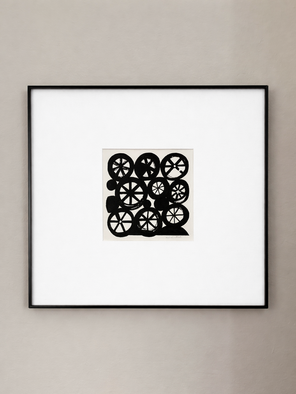 Cuadro abstracto en blanco y negro tamaño 50x50cm