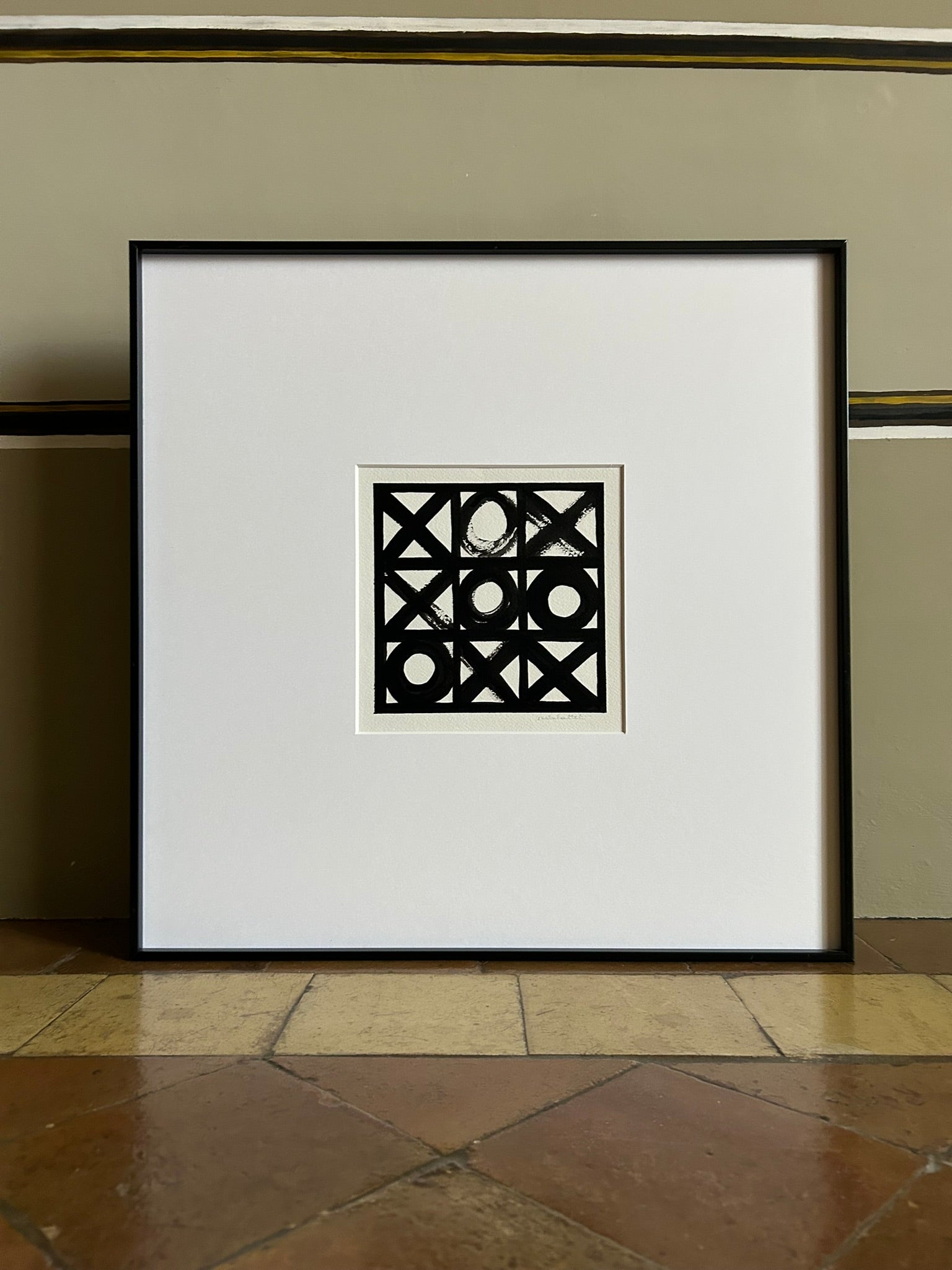 Cuadro moderno hecho a mano pintado en tinta negra