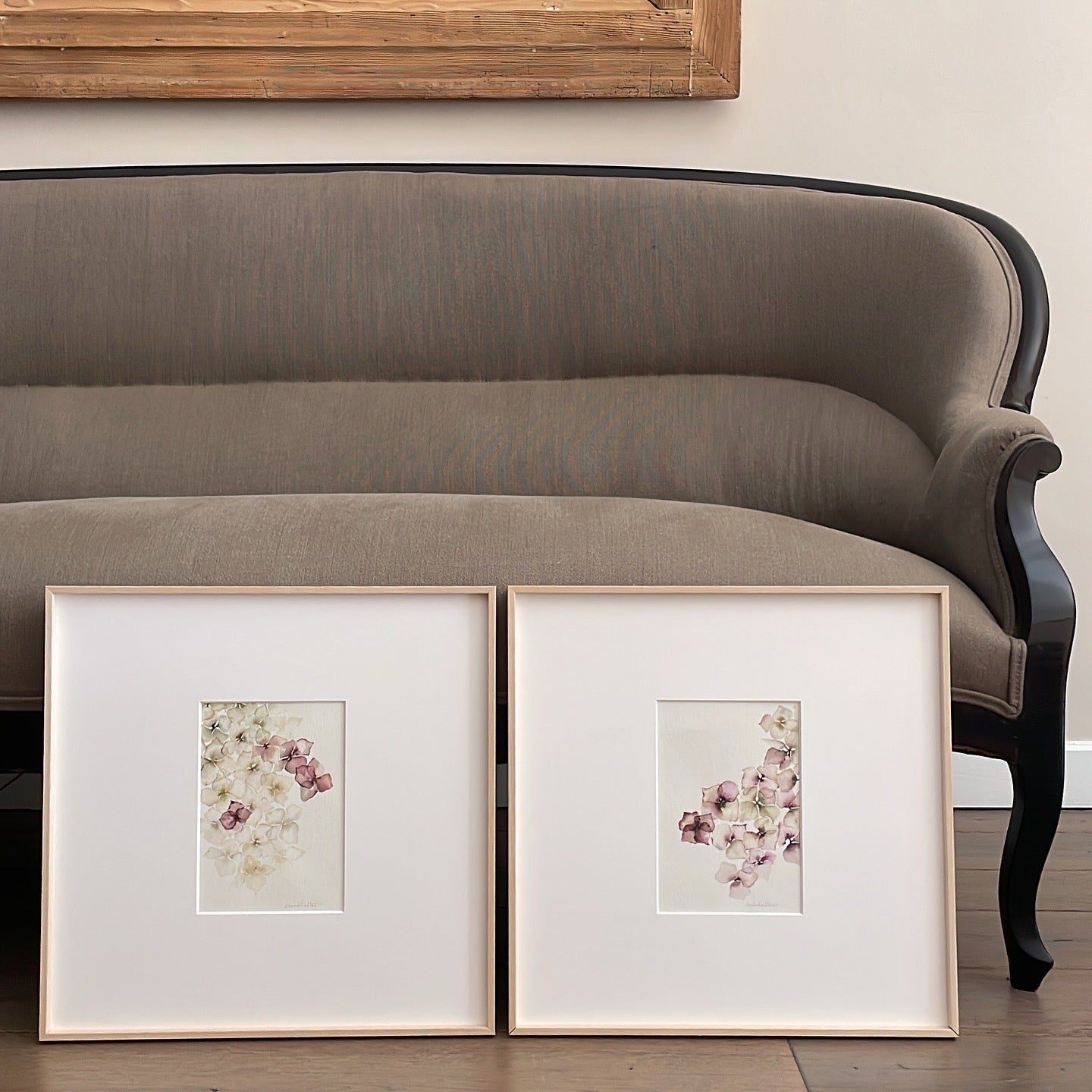 Composición de cuadros decorativos originales para dormitorio o rincón con encanto de Isabel Altet