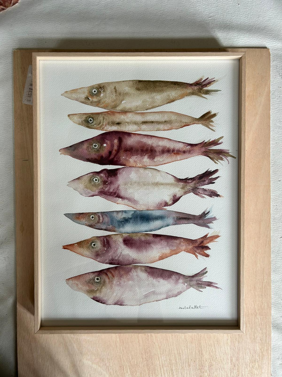 Cuadro peces de colores elegantes para decorar estancias en una casa de playa