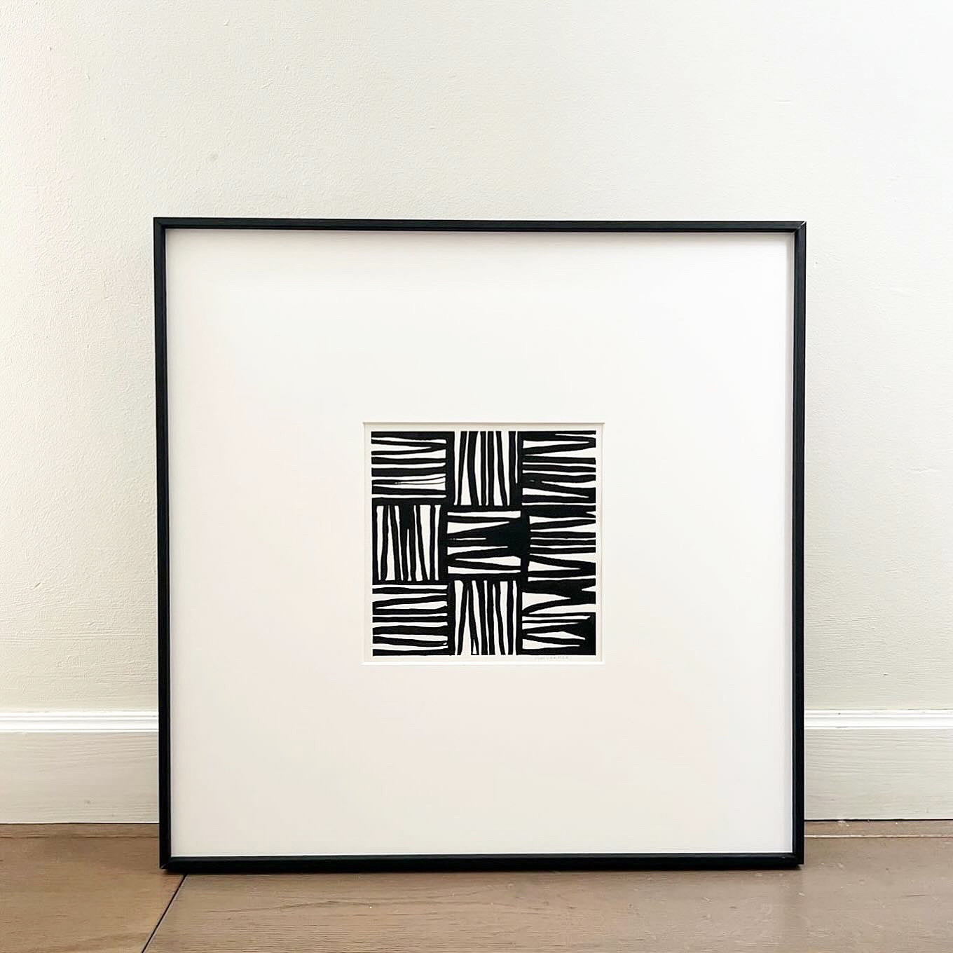 Arte abstracto para salon o pasillo en blanco y negro, obra original