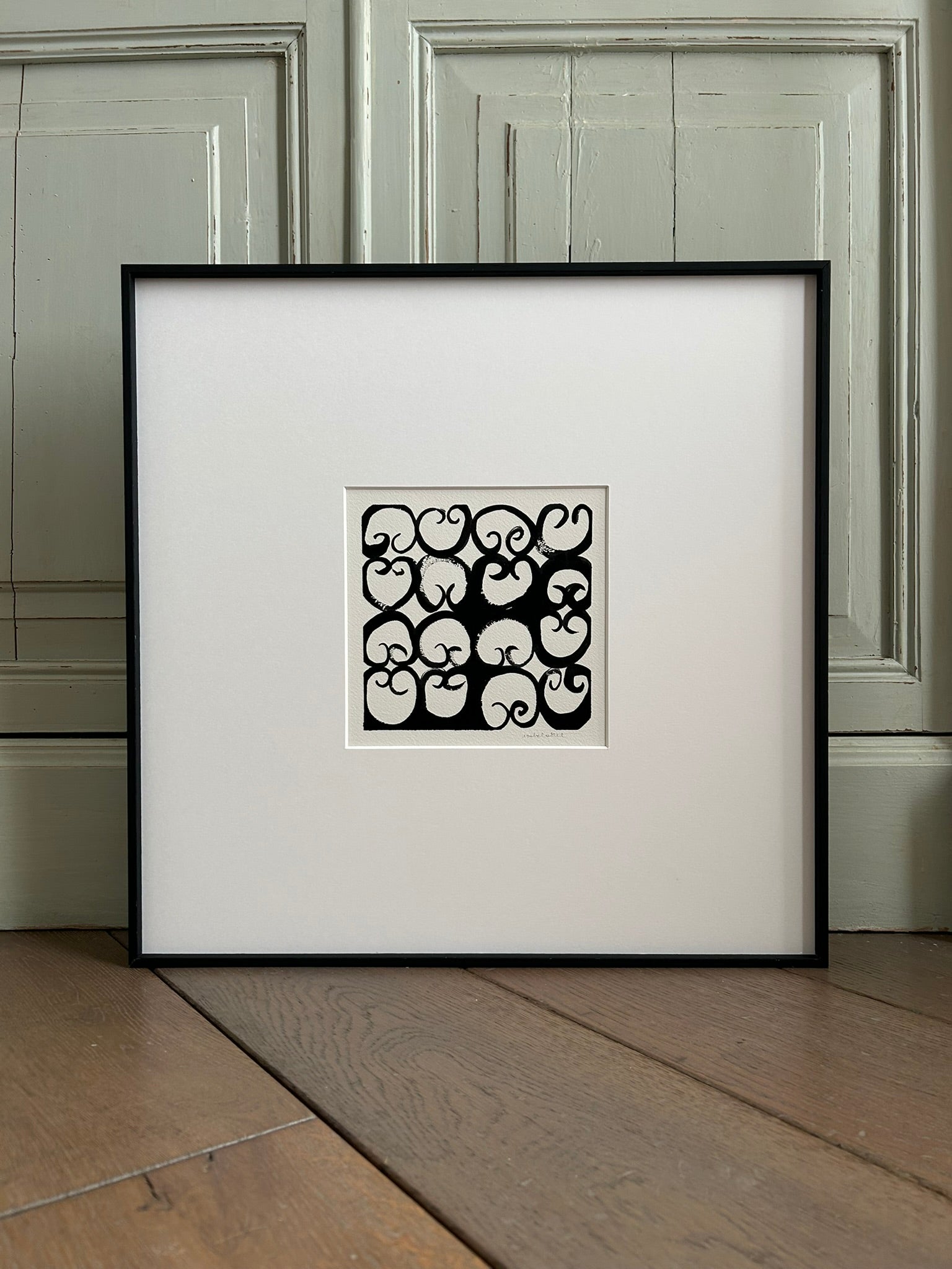 Cuadro decorativo pintado a mano – Minimalismo en blanco y negro - Black Nº10
