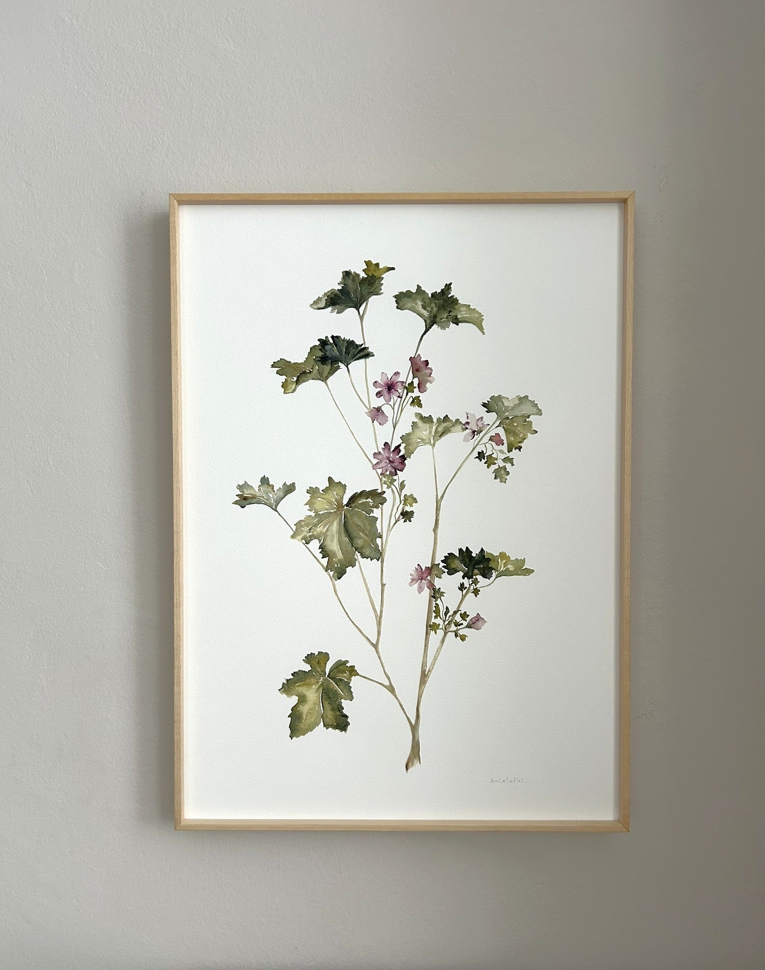Cuadro botánico para casas rústicas, obra original, pintura de autor. Es un cuadro único pensado para decorar con calidez.