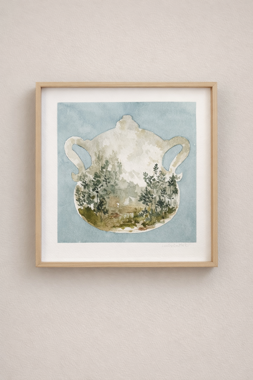 Cuadro decorativo para cocina o comedor inspirado en vajillas antiguas