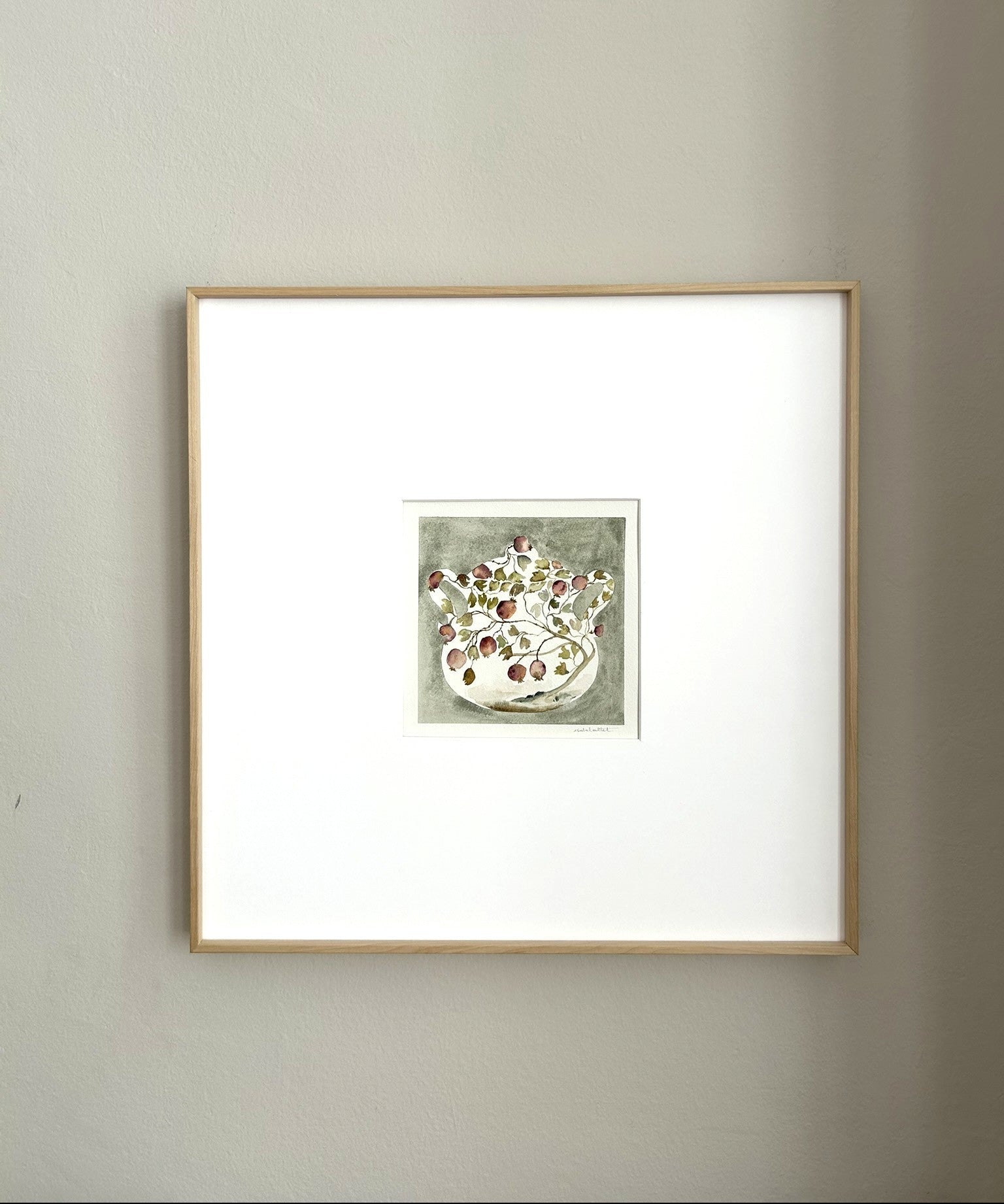 Cuadro decorativo para cocina o comedor pintado por Isabel Altet colgado en la pared