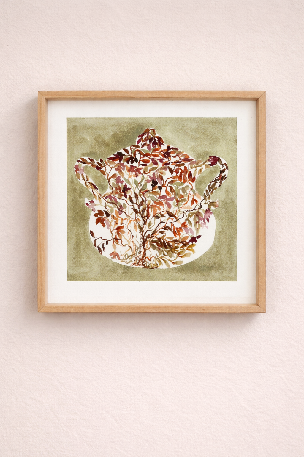 Pintura original para cocina o comedor de una tetera antigua