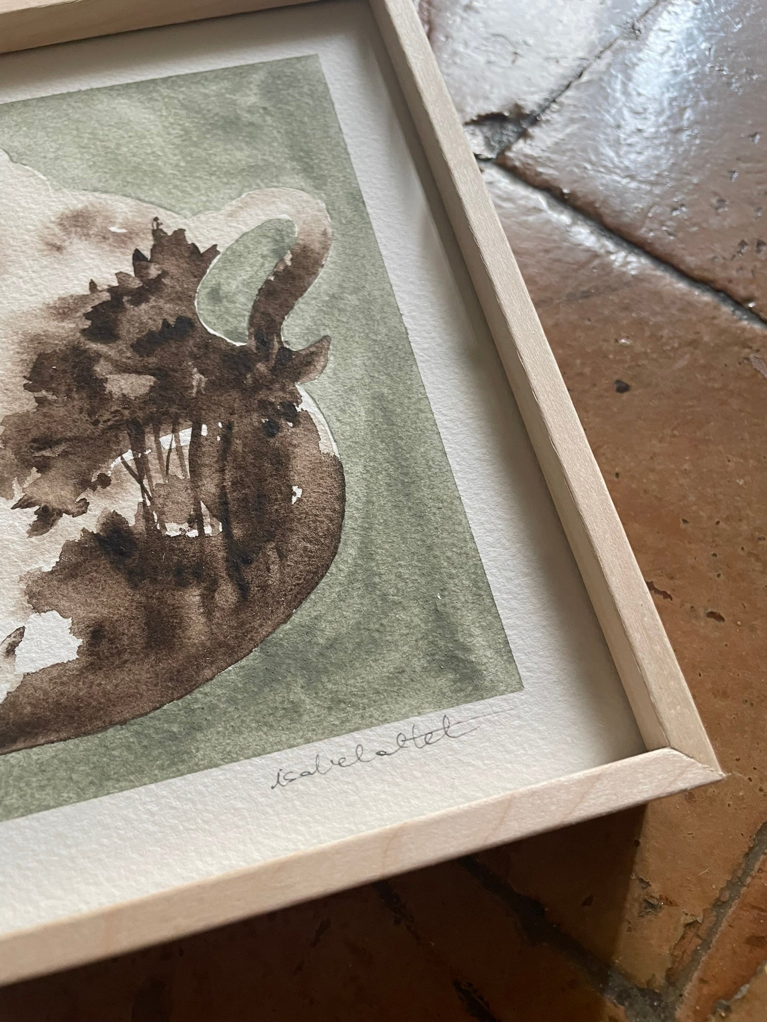 Detalle de cuadro de Isabel Altet de una tetera inspirada en la vajilla antigua