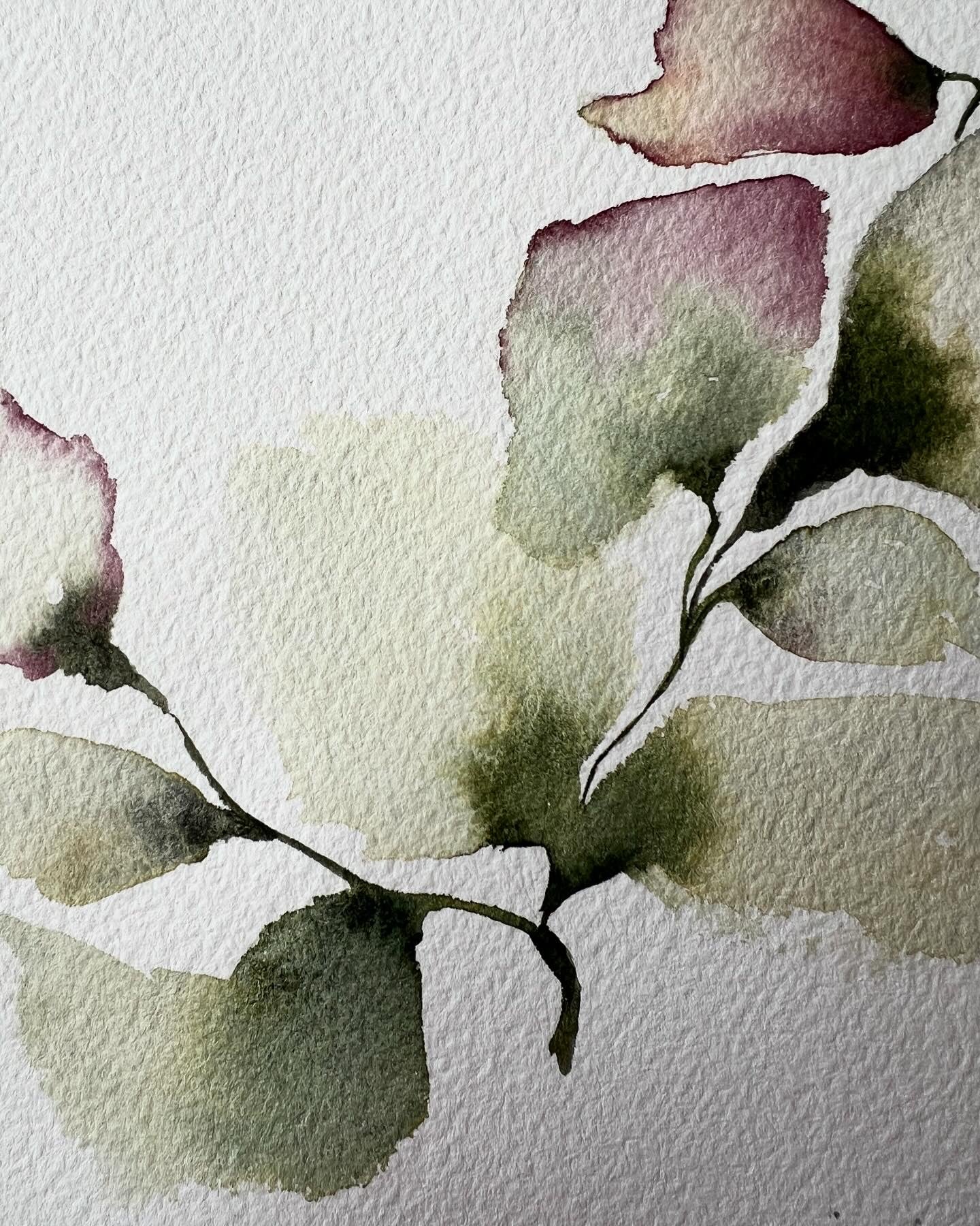 Detalle textura papel y fusión de los pigmentos de la acuarela, obra de Isabel Altet