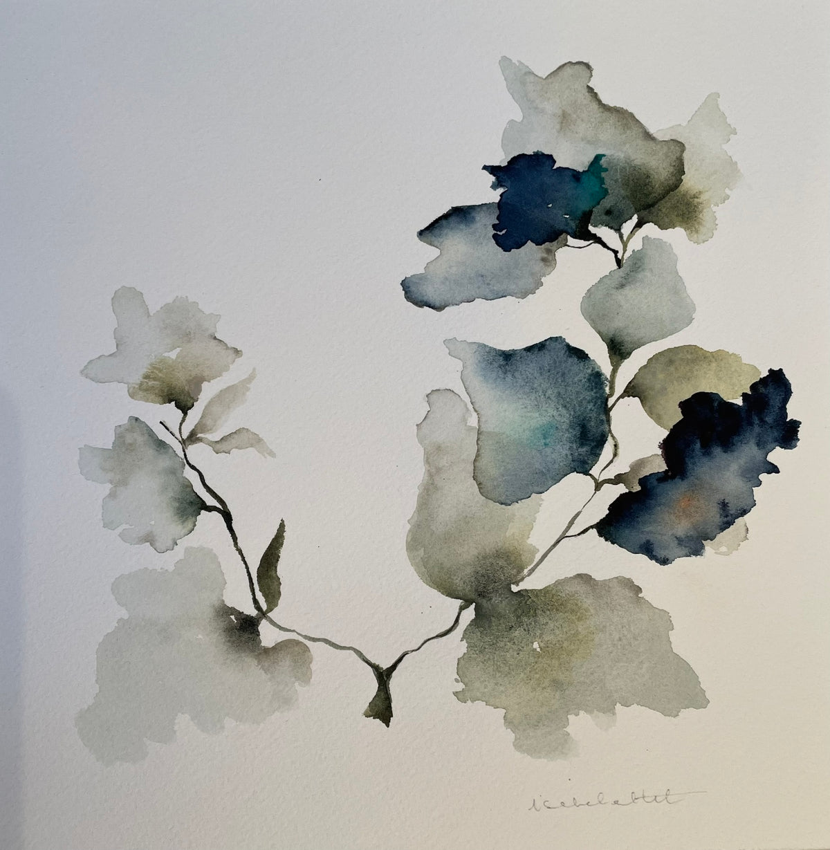 Aquarea - cuadro floral pintado a mano | Bloom Nº4