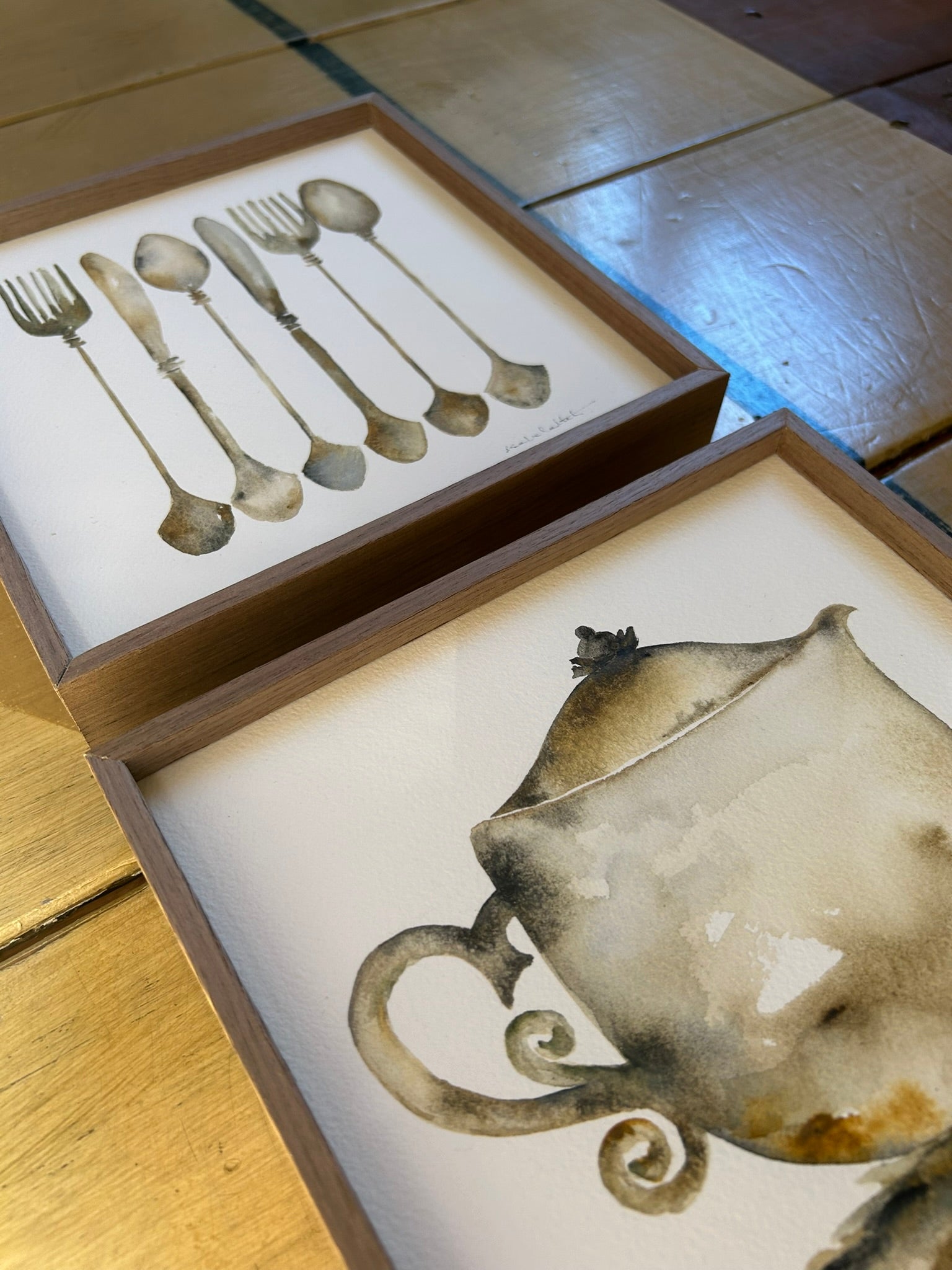 cuadros para decorar la cocina o el comeodor, de tamaño pequeño para colocar en una encimera, en una estantería o en un rincón con encanto