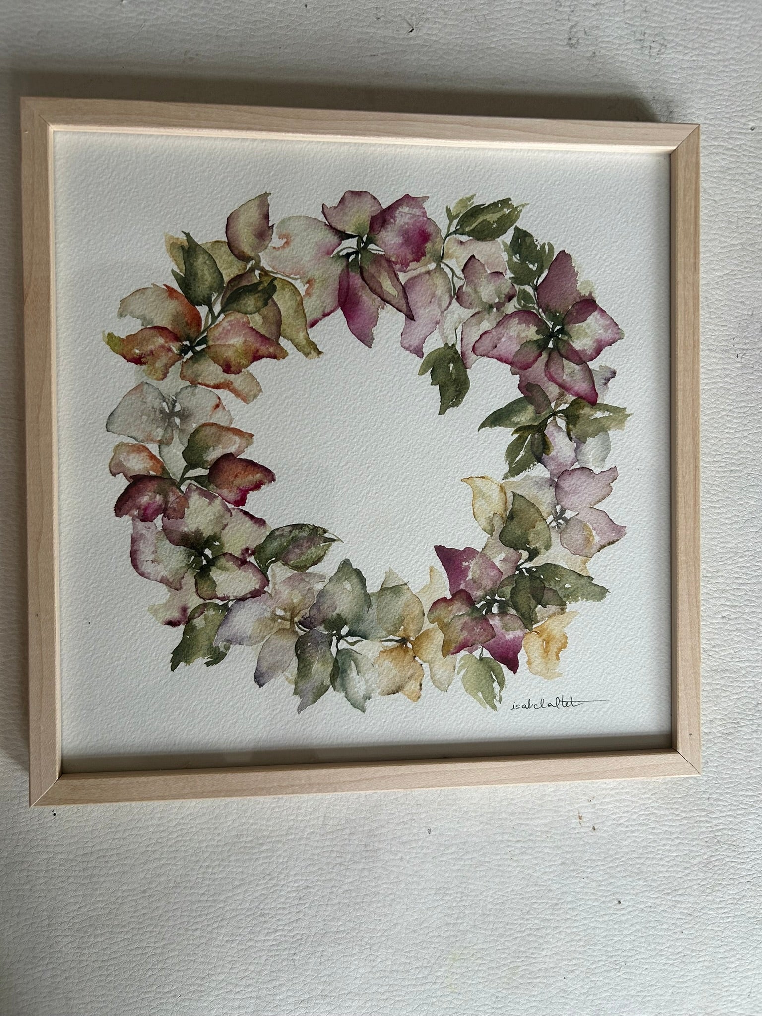 Cuadro decorativo para habitación de bebé, letra O, pintada en acuarela