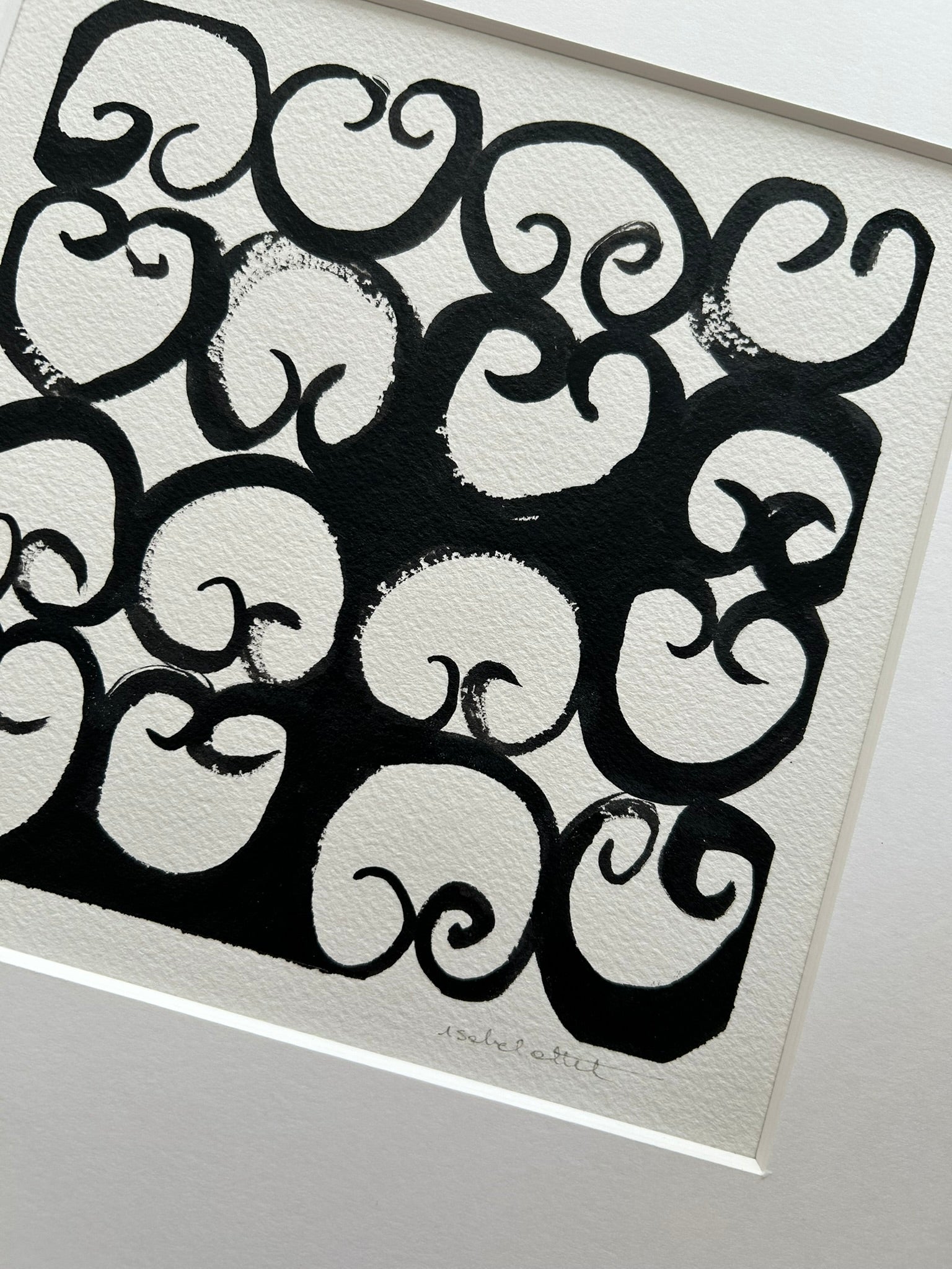 Detalle dibujo en tinta negra original